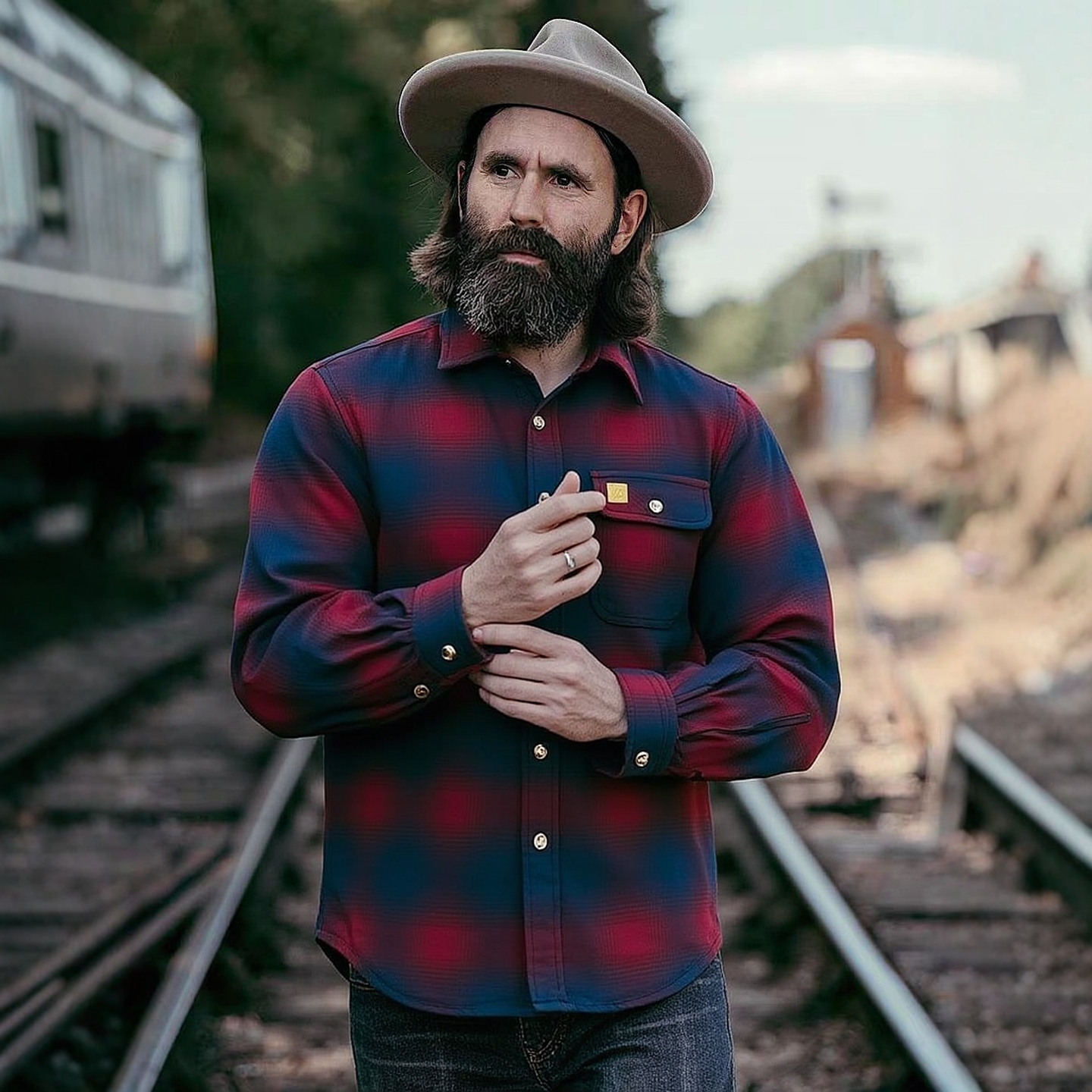 美式重磅600g棉厚料拼麂皮衬衣