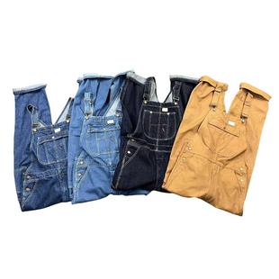 工装 款 三本针重工帆布 四季 宽松直筒连体衣 厚料牛仔背带裤 美式