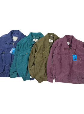 日系古着风 真丝中古工装外套 vintge大口袋宽松休闲百搭翻领夹克