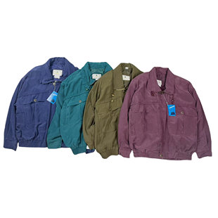 日系古着风 真丝中古工装外套 vintge大口袋宽松休闲百搭翻领夹克