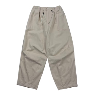风纯棉厚料褶皱松紧腰百搭男女长裤 日系休闲宽松阔腿裤 复古工装