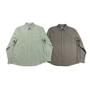 上衣 外单尾春夏薄款 日系棉麻慵懒风纯色高级褶皱感休闲长袖 衬衣