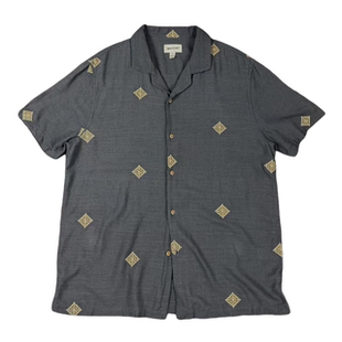 凉感古巴领衬衣 夏季 日系复古雅痞老钱风亚麻混纺刺绣短袖 衬衫