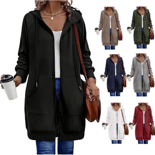 A women's solid color trench coat  loose and versatile