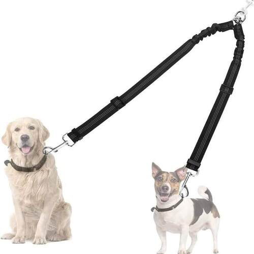 Double Dog Leash No Tangle 360 Degree Swivel Reflective