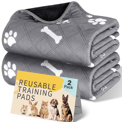 Washable Dog Pee Pads 2 Pack Reusable Fast Absorbent Indoor