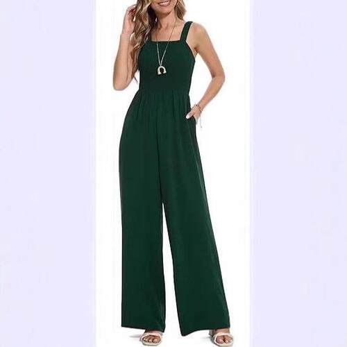 Ava & Viv Women's Tailored Jumpsuit Stretch Crepe Wide Leg