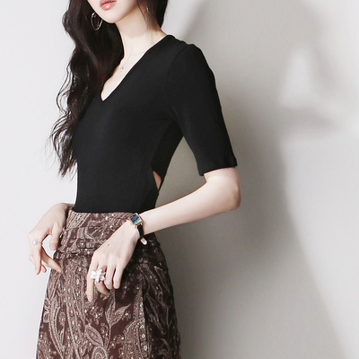 D20软糯亲肤高弹力修身T恤