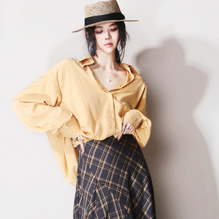 F34垂感透气轻薄遮肉显瘦防晒打底叠穿欧美长袖 外套 纯色春夏衬衫