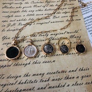 客订欣赏 古希腊古罗马银币铜币吊坠定制 18K厚金包镶 可来图定制