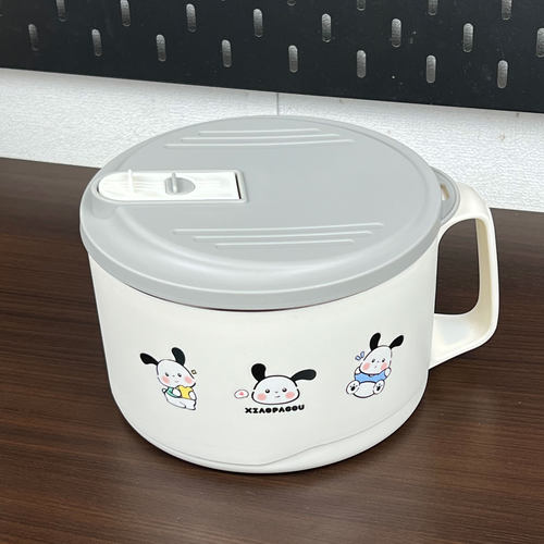 304不锈钢泡面碗带盖带手柄沥水