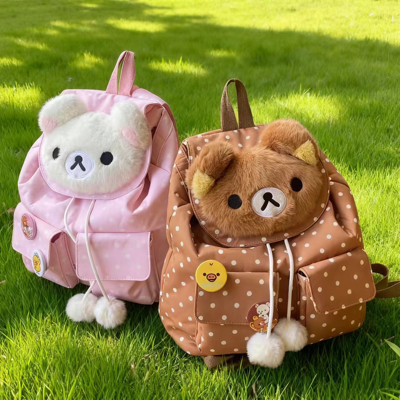 高颜值可爱轻松熊玩偶双肩包2025新款儿童旅行背包轻便小学生书包