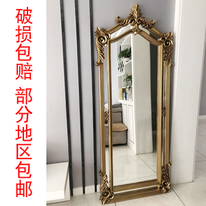 欧式新款复古理发美容玄关穿衣镜