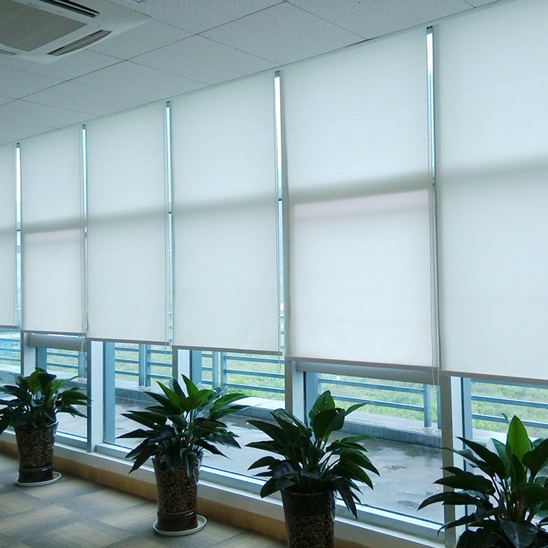 曼莎诺卷帘窗帘办公室遮光防晒隔热纯色简约透光电动智能升降拉帘