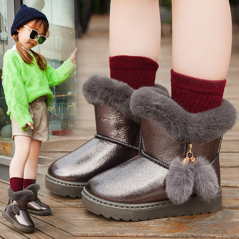 新款加绒加厚保暖宝宝防水雪地靴