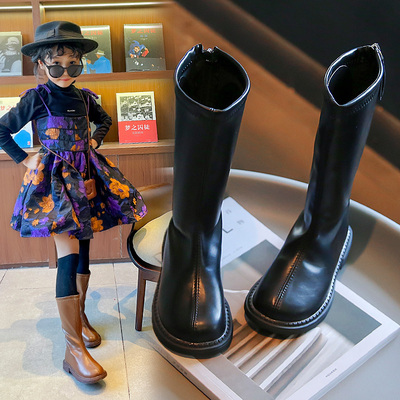秋季新款长筒单靴女童马丁靴