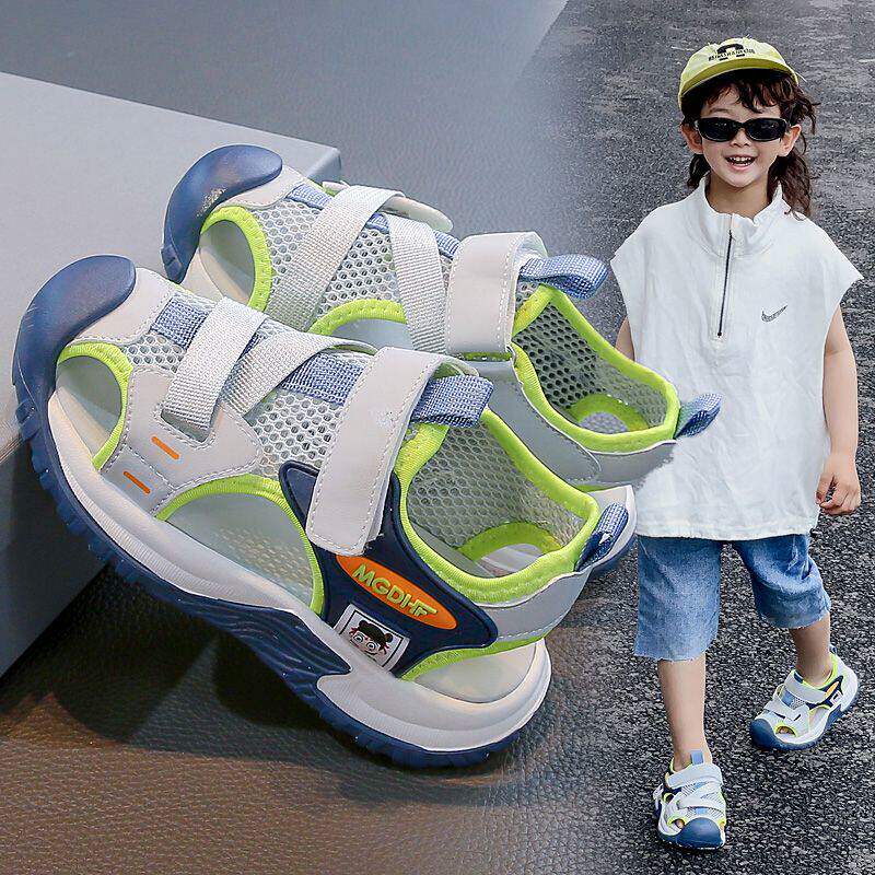 男童凉鞋2026夏季新款软底防滑儿童包头沙滩鞋运动男孩凉拖中大童