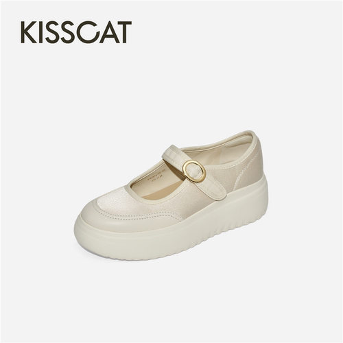 KISSCAT接吻猫2026夏季新款玛丽珍长腿鞋厚底女单鞋K76567A-55