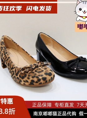 KISSCAT接吻猫2025秋季圆头黑色粗跟单鞋不累脚高跟鞋KA65518-10