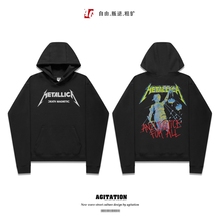重金属摇滚卫衣男女old宽松潮牌套头连帽衫新款ins上衣metallica