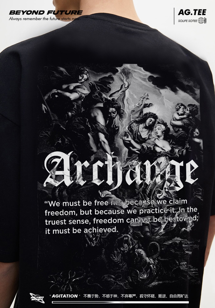 美式落肩设计师重磅短袖