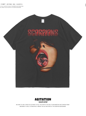 Scorpions蝎子乐队重金属摇滚乐队夏季短袖T恤男女半袖ins欧美潮