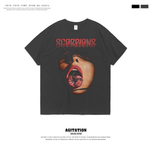 重金属摇滚乐队夏季短袖ins欧美