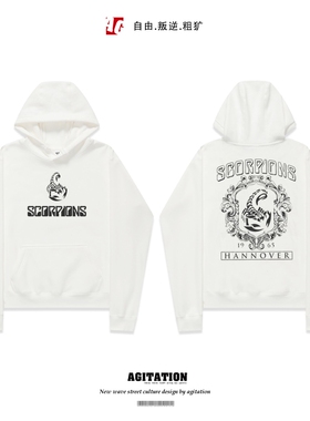 朋克金属摇滚卫衣印花连帽衫秋冬新款朋克美式街头蝎子Scorpions