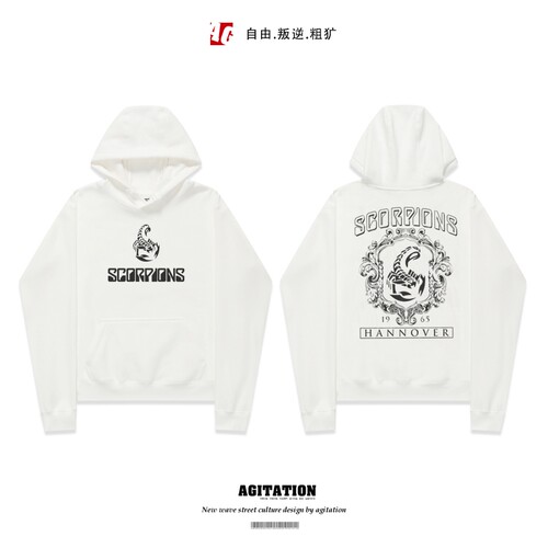 朋克金属摇滚卫衣印花连帽衫秋冬