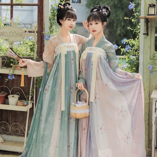 清仓处理女正品原创【蔓蔓青萝】唐制复原款一片式齐胸唐风襦裙