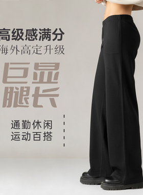 羊毛混纺|女士lu风羊毛阔腿裤高腰直筒阔腿包容显瘦提臀- ZT2127