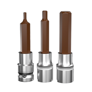 保联内六角套筒头组合螺丝刀S2加长1/2电动内6角旋具套筒批头扳手