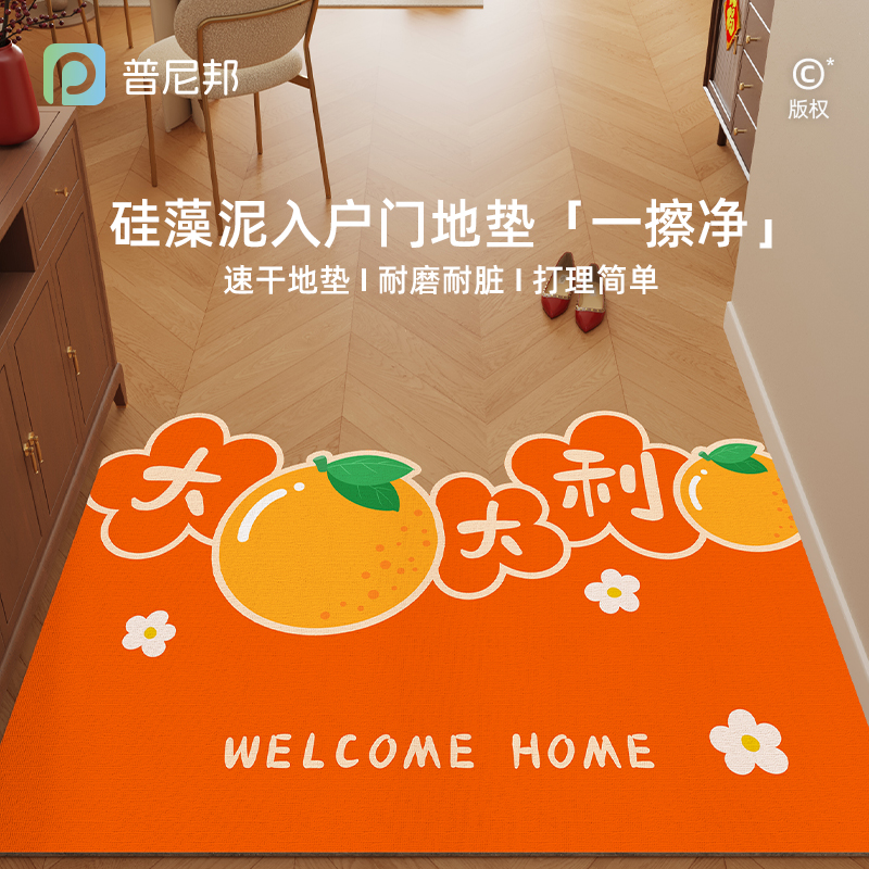 硅藻泥入户门地垫子吸水防滑耐脏
