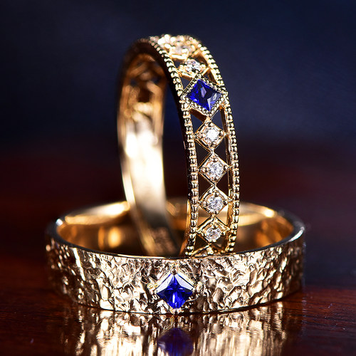 18K金天然蓝宝石戒指宝创集