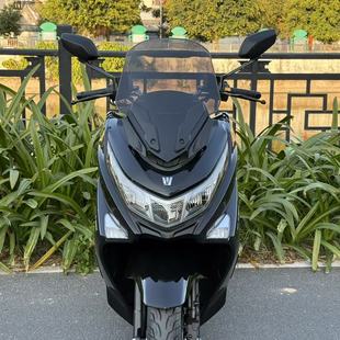 适用豪爵UHR150改装前挡风 摩托车风挡 加高竞技挡风透明烟灰配件