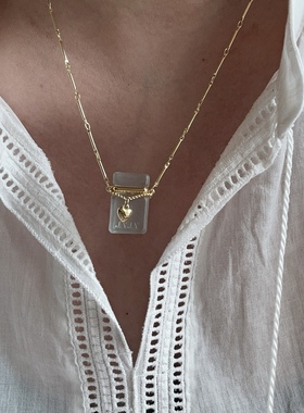 奶酪cheese 自制磨砂香水瓶项链韩国设计师小众 雾色/青绿 毛衣链