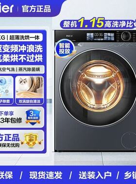Haier/海尔XQG100-BD37E家用追光10公斤超薄嵌入全自动滚筒洗衣机
