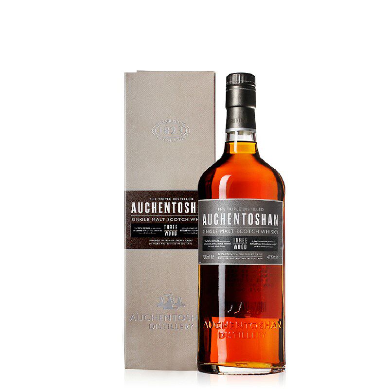 欧肯特轩三桶单一麦芽苏格兰威士忌 auchentoshan 750ml 正品行货