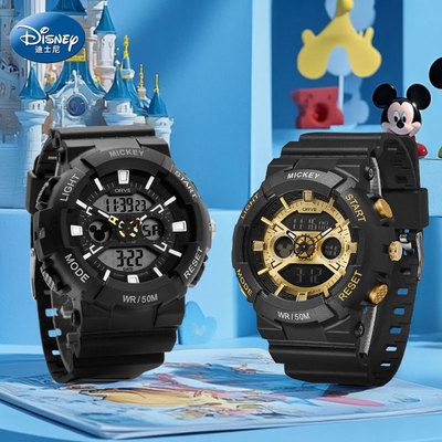 迪士尼电子表男款防水初高中学生