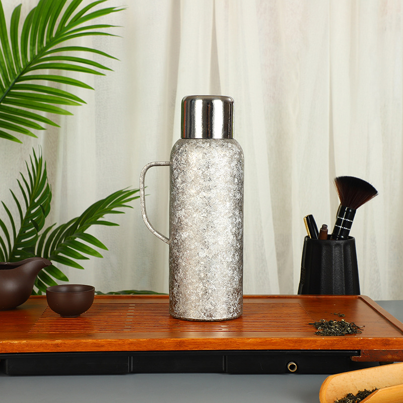 纯钛传家壶保温壶双层焖茶壶带温度显示便携热水壶轻奢钛壶带礼盒