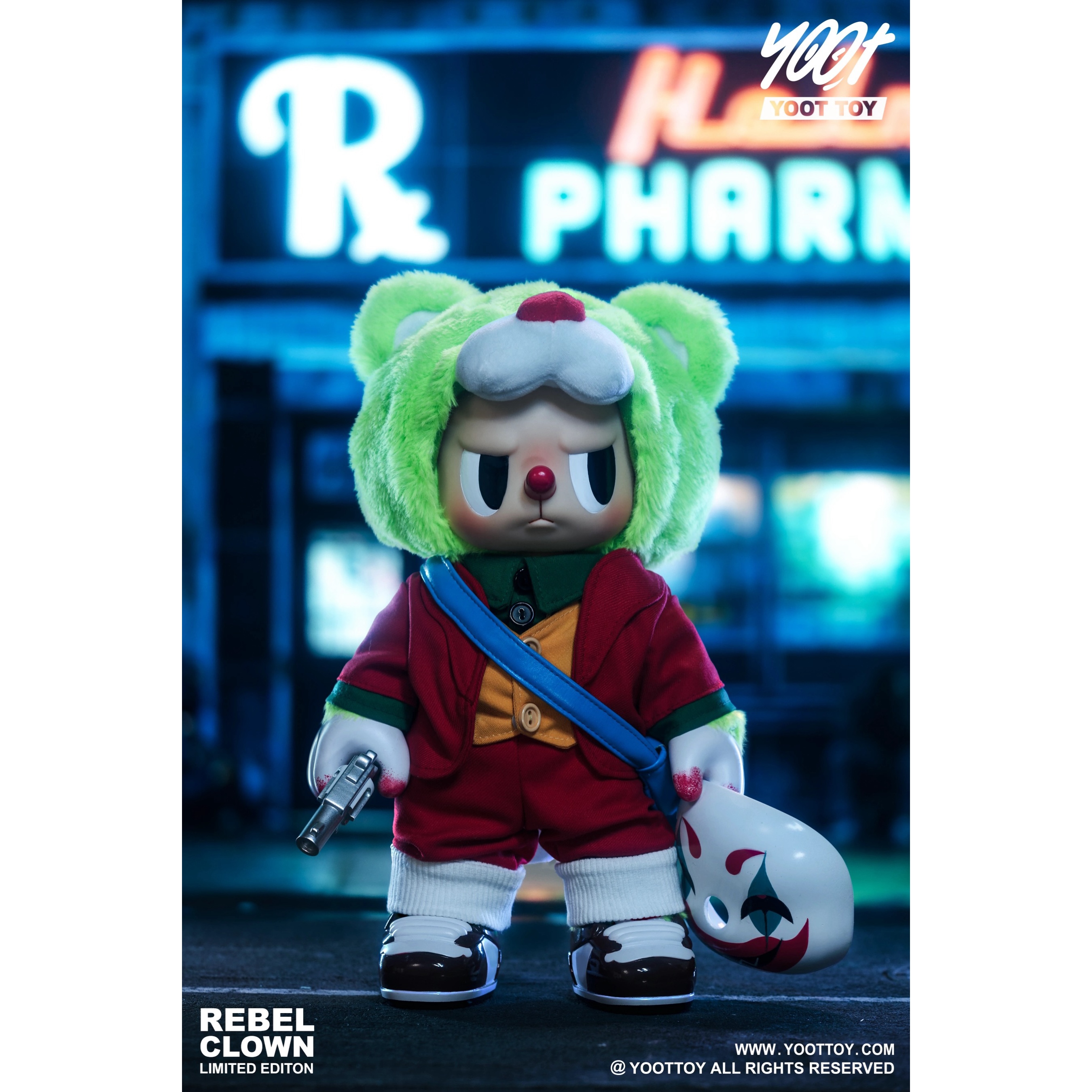 正版现货YOOT TOY叛逆熊小丑熊 天才与疯子JOKER毛绒潮玩公仔摆件