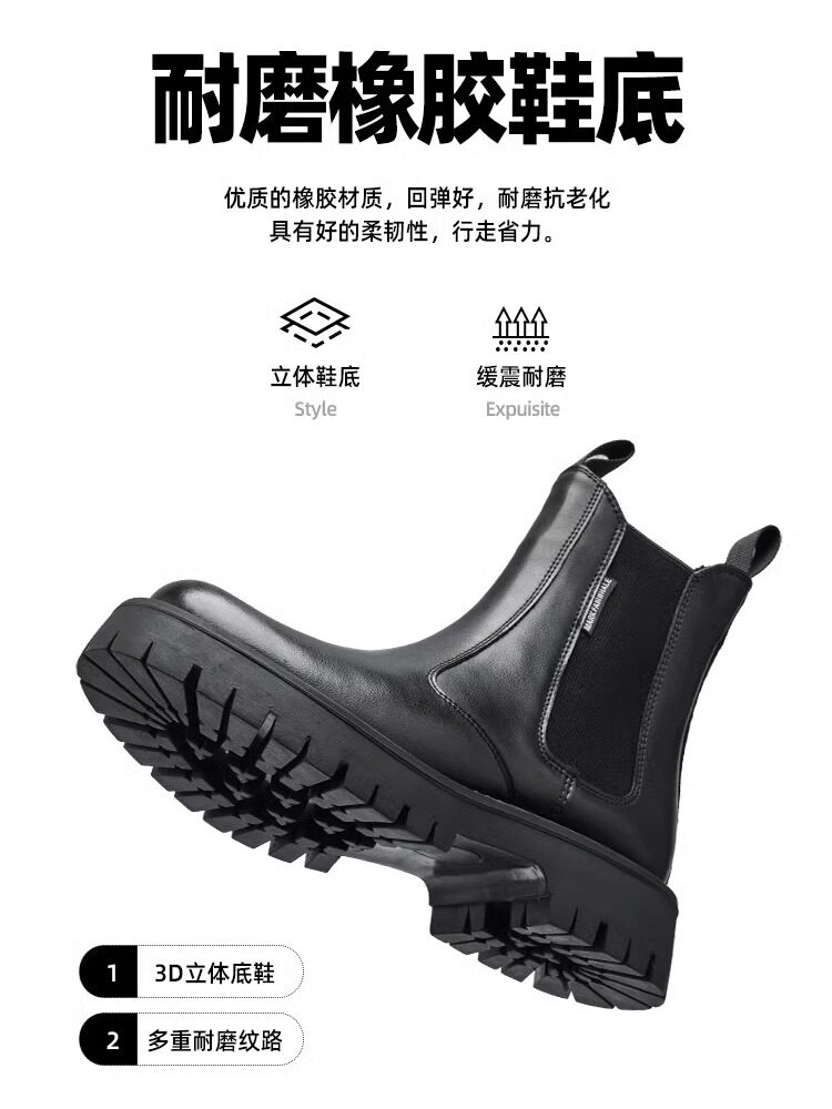 MARK WARFIELD GENUINE LEATHER CHELSEA BOOTS MENS BRITISH BOOTIES WINTER FLEECE MARTIN BOOTS THICK SOLE LEATHER BOOTS HIGH TOP