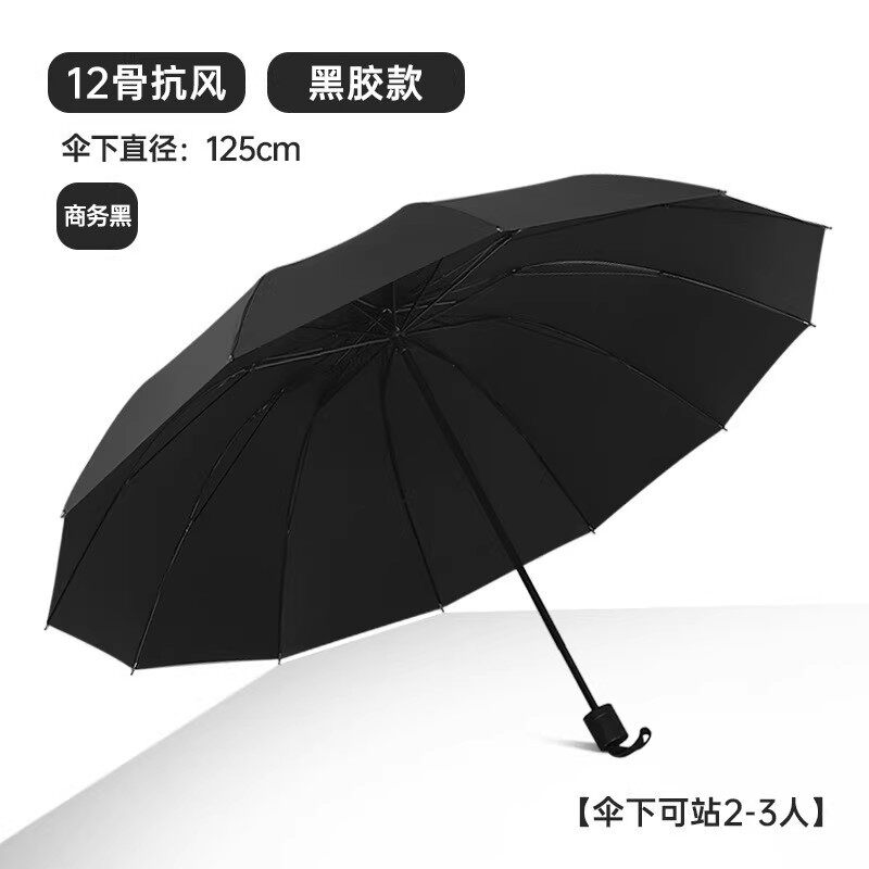 【下单立减50】十二骨手动超大号加固折叠伞三人伞晴雨两用伞_YT