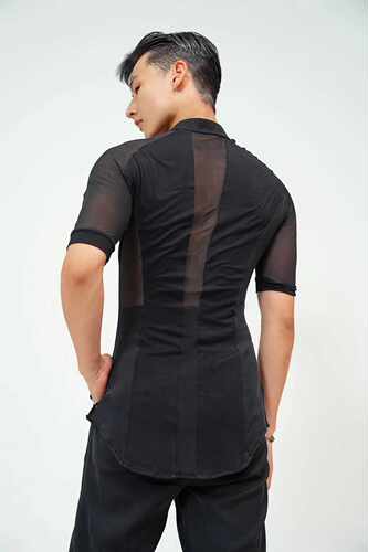 男士网纱立领短袖GIYA