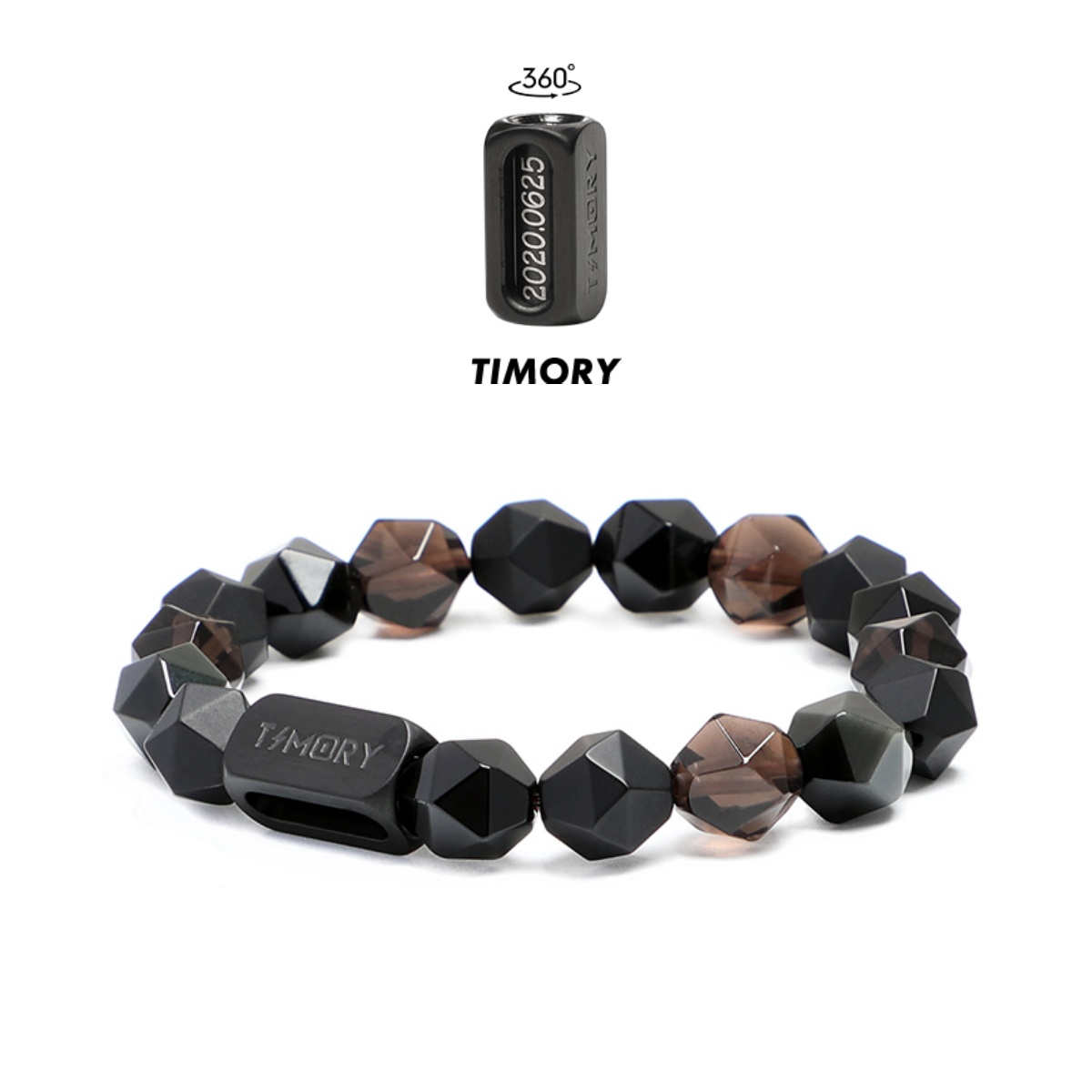 轻奢多宝石水晶黑玛瑙刻字手链