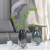 柏梵轻奢高级感气泡玻璃琉璃花瓶摆件客厅插花现代餐桌电视柜装 饰