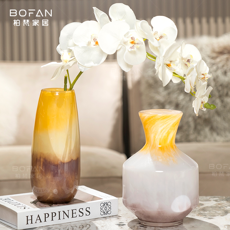 柏梵北欧中古玻璃花瓶设计款