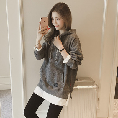 假两件连帽卫衣女autumn