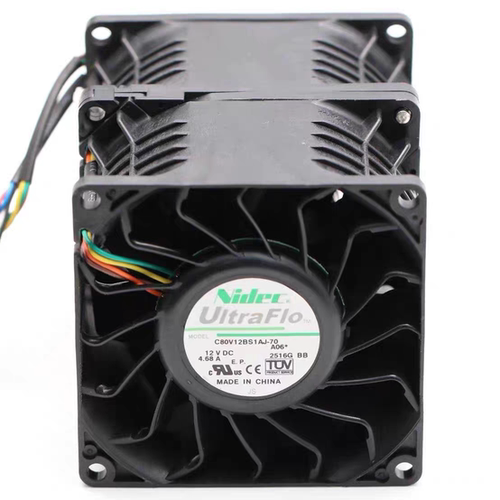 正品NIDEC C80V12BS1AJ-70 A06双电机12V增压4.68A散热风扇8089
