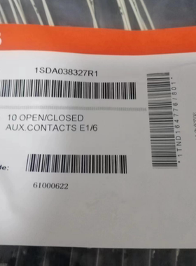 ABB空气断路器辅助 1SDA038327R1 AUX CONTACTS E1/6 61000622